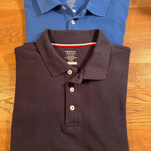French Toast Navy/Blue Polo‎ Shirts Classic Style Size 14/16 set of 2 - Picture 2 of 8